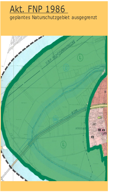 Akt. FNP 1986 geplantes Naturschutzgebiet ausgegrenzt